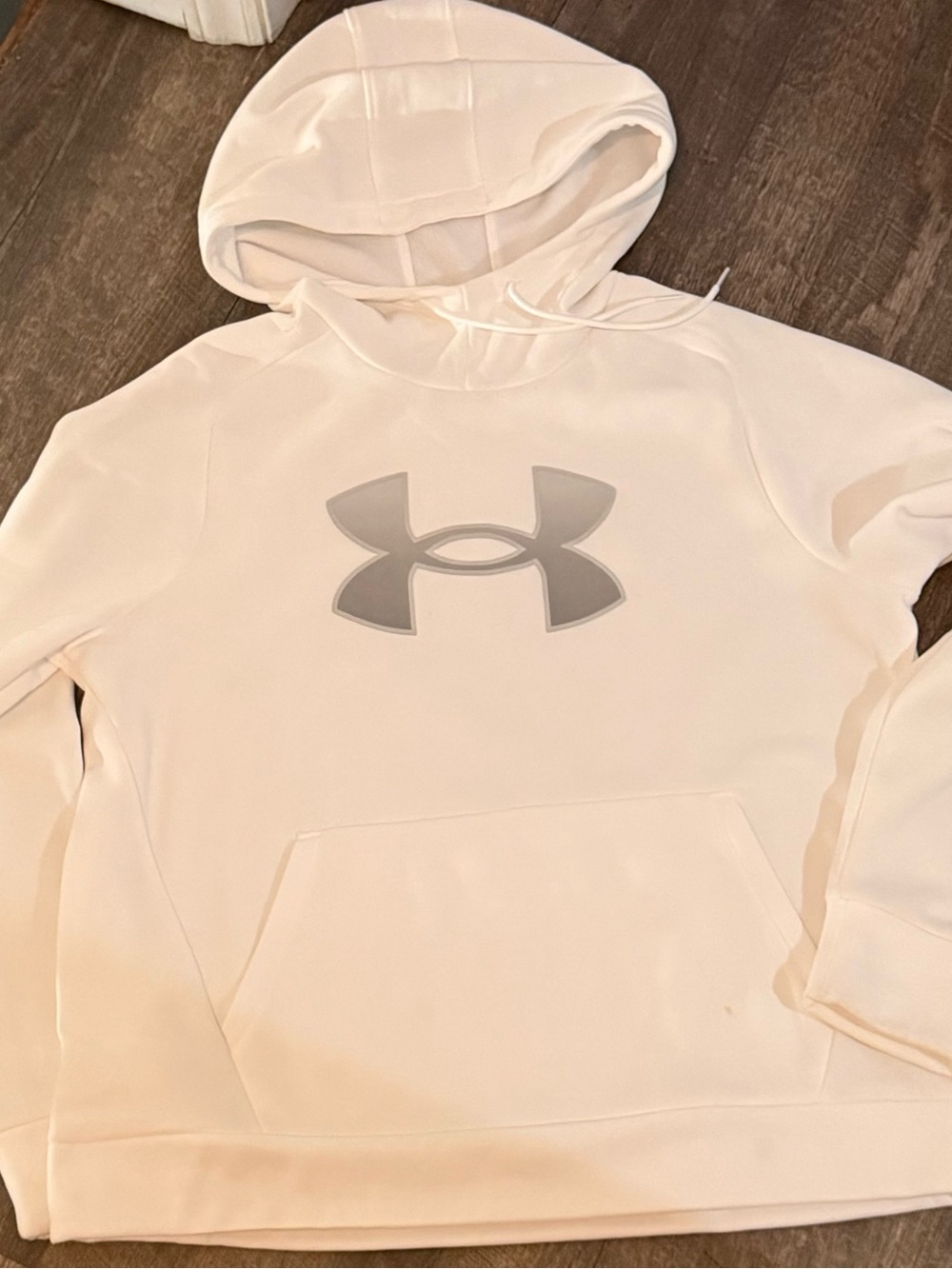 Under Armour White Hoodie with Grey Logo